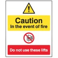 Caution - in the Event of Fire - Do Not Use these Lifts