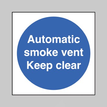 Automatic smoke Vent - Keep Clear