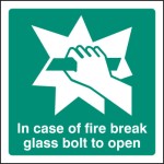 In Case of Fire Break Glass Bolt for Key