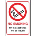 No Smoking - On the Spot Fines Will be Issued