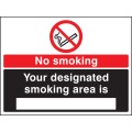 No Smoking Designated Smoking Area Is (White / Black)