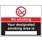 No Smoking Designated Smoking Area Is (White / Black)