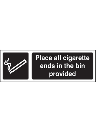 Place All Cigarette Ends in Bins Provided