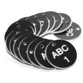 Engraved Valve Tags - Black with White Text