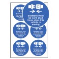 Seatbelts Worn All Times - Labels (Sheet of 6)