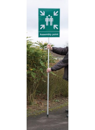 Mobile Assembly Point - Aluminium with Pole - 450 x 600mm