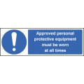 Approved Personal Protective Equipment Must be Worn At All Times