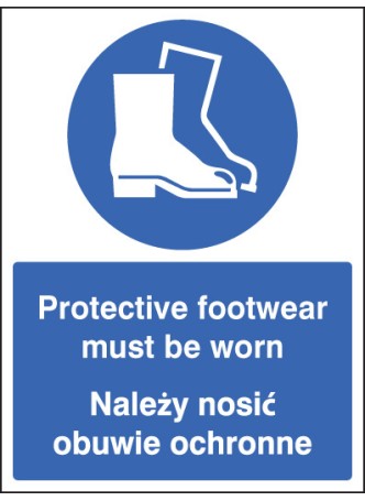 Protective Footwear Must be Worn (English / Polish)
