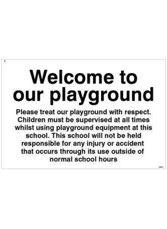 Welcome to our Playground Notice