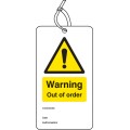 Warning - Out of Order - Double Sided Safety Tag (Pack of 10)