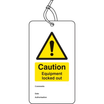 Lockout Tag - Caution - Equipment Locked Out (Pack of 10)