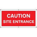 Caution - Site Entrance - Banner with Eyelets