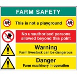 Farm Site Safety Board with 4 Safety Messages