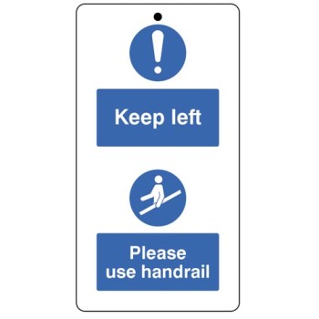 Keep to the Left & Use the Handrail - Double Sided Tags (Pack of 10)