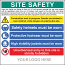 Site Safety - H&S Act - Construction Work - Helmets - Footwear - Hi Vis - Unauthorised Entry Forbidden