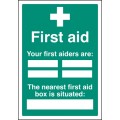 First Aiders the Nearest First Aid Box Is Situated - Adapt-a-Sign