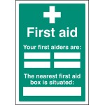 First Aiders the Nearest First Aid Box Is Situated - Adapt-a-Sign