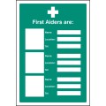 First Aiders Are (Space for 3) - Adapt-a-Sign