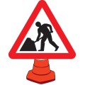 Road Works - Cone Sign