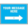 Your Message Here - Reflex Sign with Reversible Arrow