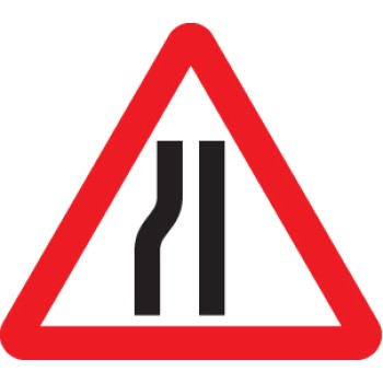 Road Narrows Left Side - Class R2 - Permanent