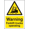 A4 Warning - Forklift Trucks Operating