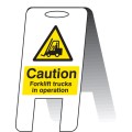 Caution - Forklift Trucks in Operating - Lightweight Self Standing Sign