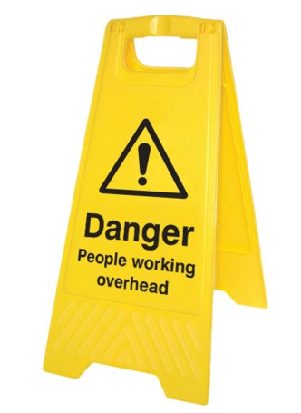Danger - People Working Overhead - Self Standing Floor Sign