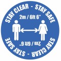 Stay Clear - Stay Safe - 2m / No Distance - Floor Graphic