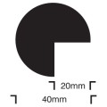 Impact Protection - Semi-circular 40 / 40 - Self Adhesive