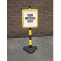 Yellow Frame & Yellow / Black Post - Inc Custom Sign