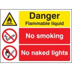 Danger - Flammable Liquid - No Smoking - No Naked Lights