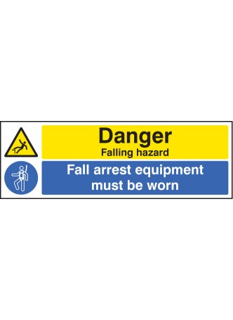 Danger - Falling Hazard - Fall Arrest Equipment Must be Worn