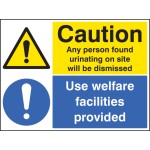 Caution - Any Person Found Urinating / Use Welfare Facilities