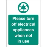 Please Turn Off Electrical Appliances When Not in Use