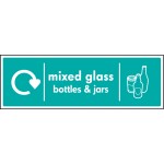 Mixed Glass Bottles & Jars - WRAP Recycling Sign