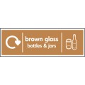 Brown Glass Bottles & Jars - WRAP Recycling Sign