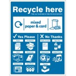 Paper & Cardboard - WRAP Recycle Here Sign