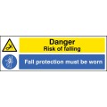 Danger - Risk of Falling - Fall Protection must be Worn