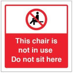 This Chair is not is Use - Do not sit here