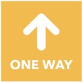 One Way - Arrow Up - Orange Floor Graphic