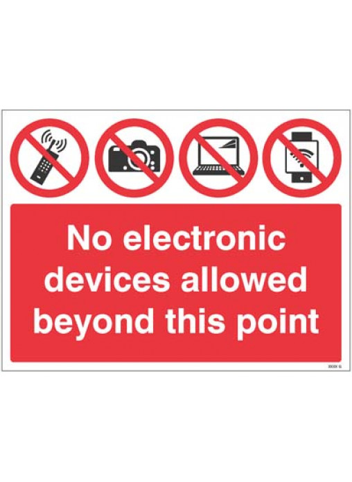 No Electronic Devices Allowed Beyond this Point JFK Safety Signs